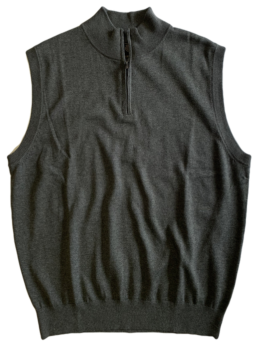 Grey Zip Mock Vest