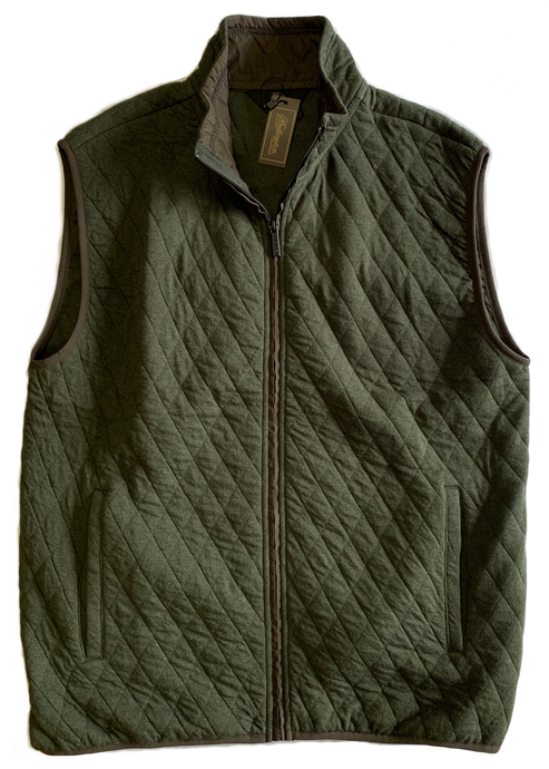 Moss Green Quilted Zip Mock Vest