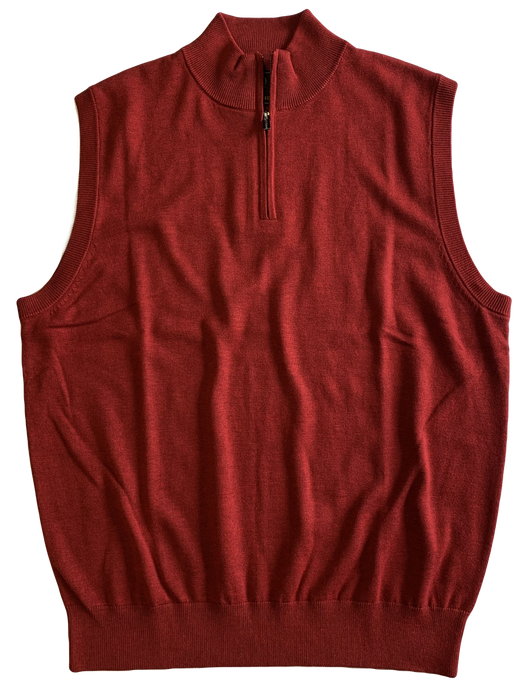 Red Zip Mock Vest